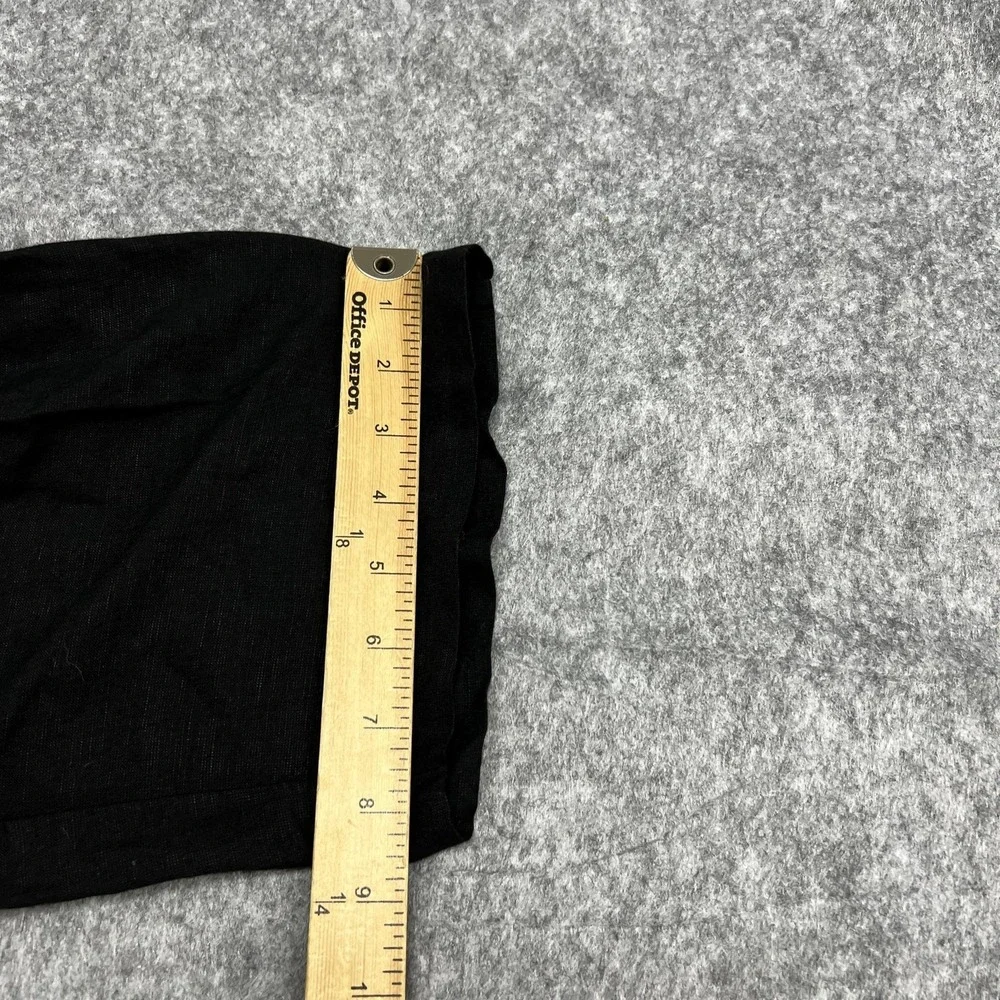 H&M Pants Womens M Black Linen Blend Relaxed Lounge Sweatpants Drawstring